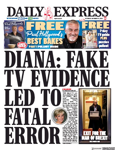 Daily Express Newspaper Front Page (UK) for 14 November 2020