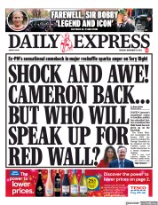 Daily Express front page for 14 November 2023