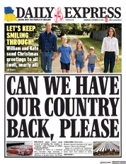 Daily Express (UK) Newspaper Front Page for 14 December 2022