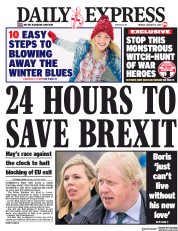 Daily Express (UK) Newspaper Front Page for 14 January 2019