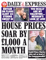 Daily Express (UK) Newspaper Front Page for 14 February 2018