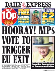 Daily Express (UK) Newspaper Front Page for 14 March 2017