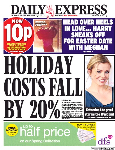 Daily Express Newspaper Front Page (UK) for 14 April 2017