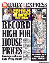 Daily Express (UK) Newspaper Front Page for 14 June 2013