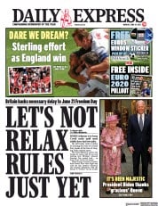 Daily Express (UK) Newspaper Front Page for 14 June 2021