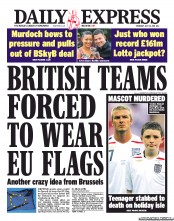 Daily Express (UK) Newspaper Front Page for 14 July 2011