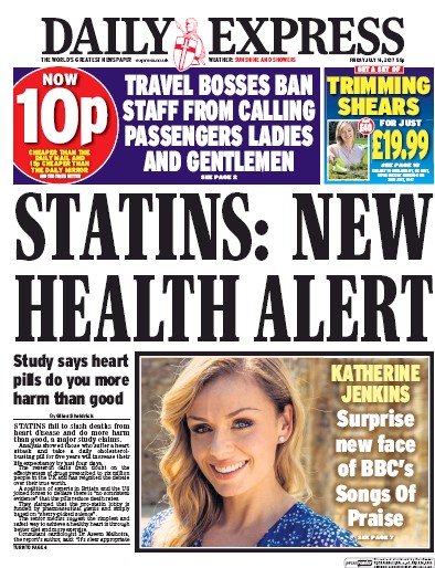 Daily Express Newspaper Front Page (UK) for 14 July 2017