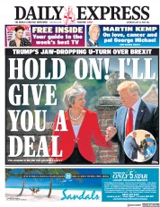 Daily Express (UK) Newspaper Front Page for 14 July 2018
