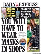 Daily Express (UK) Newspaper Front Page for 14 July 2020