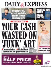 Daily Express (UK) Newspaper Front Page for 14 September 2018