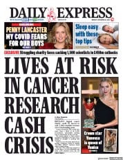 Daily Express (UK) Newspaper Front Page for 14 September 2020