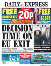 Daily Express (UK) Newspaper Front Page for 15 October 2016