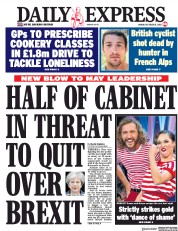 Daily Express (UK) Newspaper Front Page for 15 October 2018