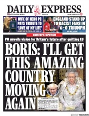 Daily Express (UK) Newspaper Front Page for 15 October 2019