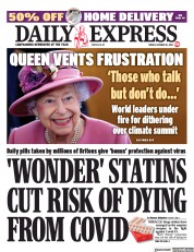 Daily Express (UK) Newspaper Front Page for 15 October 2021