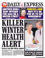 Daily Express Newspaper Front Page (UK) for 15 November 2013