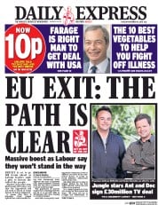 Daily Express (UK) Newspaper Front Page for 15 November 2016