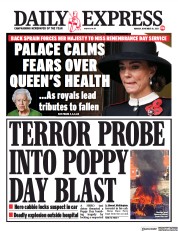 Daily Express (UK) Newspaper Front Page for 15 November 2021