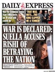 Daily Express front page for 15 November 2023