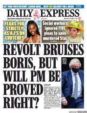 Daily Express (UK) Newspaper Front Page for 15 December 2021