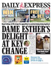 Daily Express front page for 15 March 2025