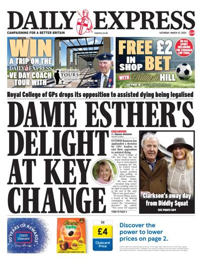 Daily Express Newspaper Front Page (UK) for 15 March 2025