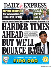 Daily Express (UK) Newspaper Front Page for 15 April 2020