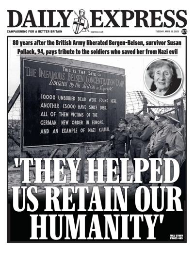 Daily Express Newspaper Front Page (UK) for 15 April 2025