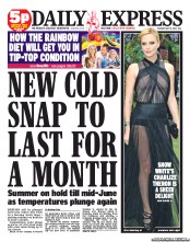 Daily Express (UK) Newspaper Front Page for 15 May 2012