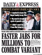 Daily Express (UK) Newspaper Front Page for 15 May 2021