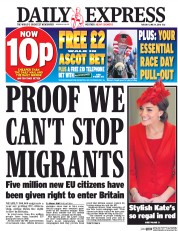 Daily Express (UK) Newspaper Front Page for 15 June 2016