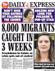 Daily Express (UK) Newspaper Front Page for 15 July 2015