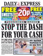 Daily Express (UK) Newspaper Front Page for 15 July 2017