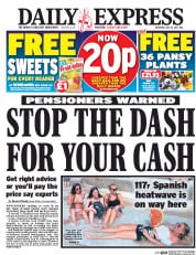 Daily Express (UK) Newspaper Front Page for 15 July 2017