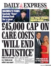 Daily Express (UK) Newspaper Front Page for 15 July 2020