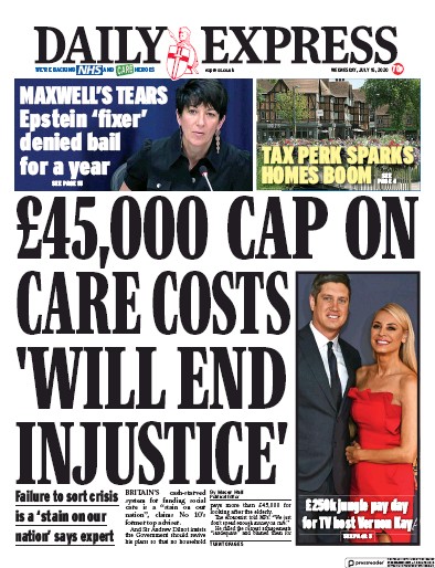 Daily Express Newspaper Front Page (UK) for 15 July 2020
