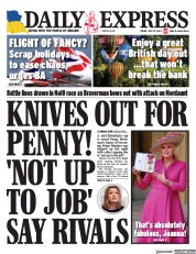 Daily Express (UK) Newspaper Front Page for 15 July 2022