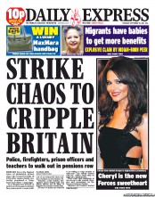 Daily Express Newspaper Front Page (UK) for 15 September 2011