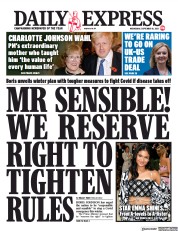 Daily Express (UK) Newspaper Front Page for 15 September 2021