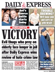 Daily Express (UK) Newspaper Front Page for 16 October 2018