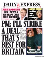 Daily Express (UK) Newspaper Front Page for 16 October 2019