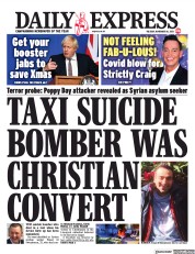 Daily Express (UK) Newspaper Front Page for 16 November 2021