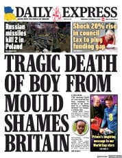 Daily Express front page for 16 November 2022