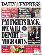 Daily Express front page for 16 November 2023