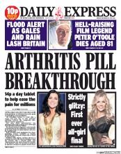 Daily Express (UK) Newspaper Front Page for 16 December 2013