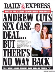 Daily Express (UK) Newspaper Front Page for 16 February 2022
