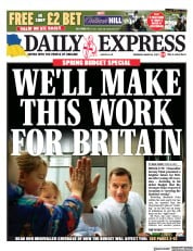Daily Express (UK) Newspaper Front Page for 16 March 2023