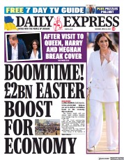 Daily Express (UK) Newspaper Front Page for 16 April 2022