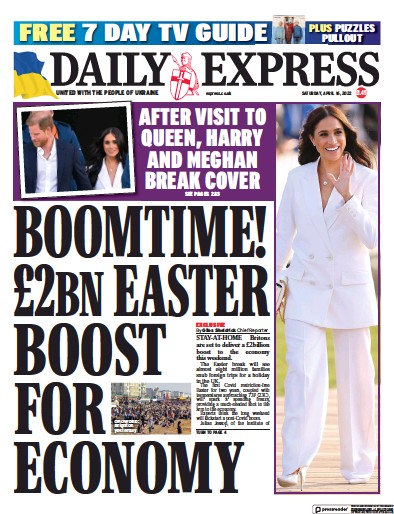 Daily Express Newspaper Front Page (UK) for 16 April 2022