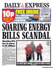 Daily Express (UK) Newspaper Front Page for 16 May 2013